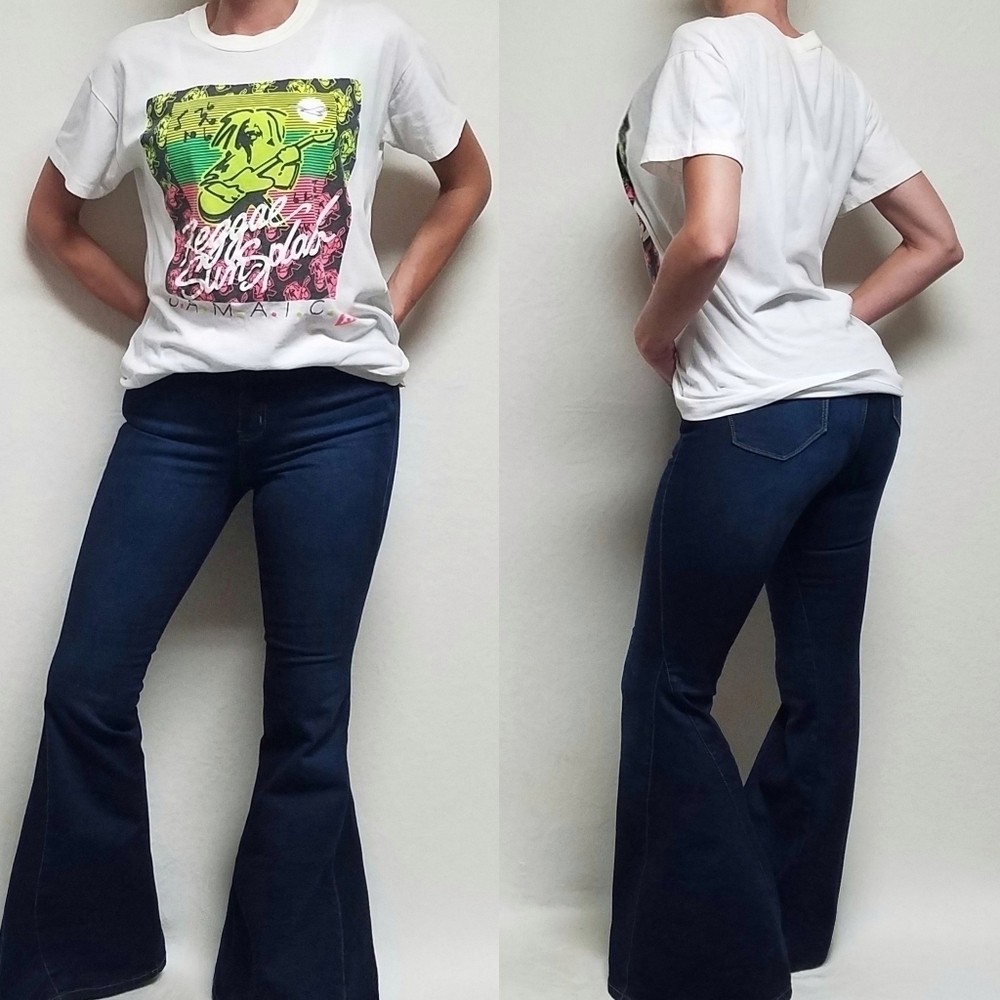 1989 Vintage Raggae Sun Splash Jamaica Concert Tour Single Stitch Neon Tee XL
